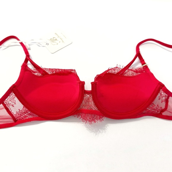 HONEY BIRDETTE TANGO RED TESSA LACE CONTOUR PUSH-UP BRA - Picture 4 of 9
